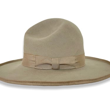 Vintage 1940s EDDY BROS 5X Cowboy Hat ~ 7 1/4 ~ Bound Edge / Pencil Curl ~ Wide Brim ~ Western ~ Beaver Fur Felt ~ Ranch 