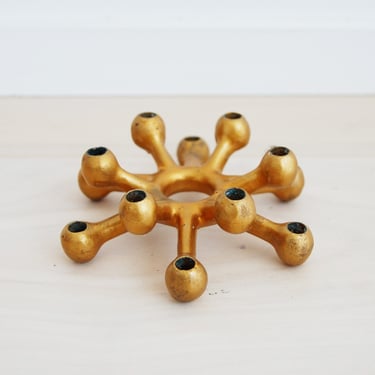 Scandinavian Modern Dansk Designs Gold Color Spider Candle Holder 