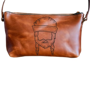 Icon Series | Willie Nelson | The Leather Mini-zip crossbody bag Small | Laser Print 