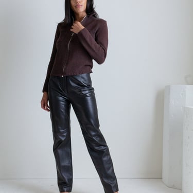 Y2K dark brown leather pants // S (2330) 