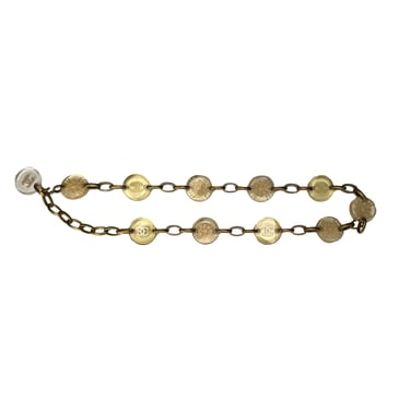 Chanel Gold Resin Logo Chain Belt
