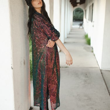 Midnight Lily Sequin Cocoon Jacket 