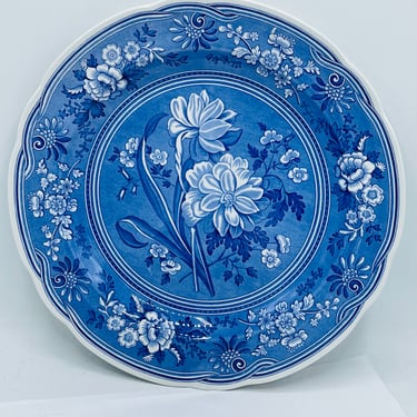 Vintage Spode Blue room Collection "Botanical" Flowers Dinner Plate-No Chips- 10.5 