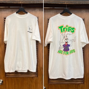 Vintage 1990’s Size XL Trix Rabbit Drug Rave “Silly Rabbit Trips Are For Kids” Cotton T-Shirt, 90’s Vintage Clothing 