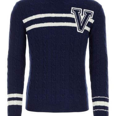 Valentino Garavani Man Navy Blue Wool Sweater