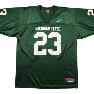 Vintage 90s Nike Team Michigan State University Spartans Football #23 Home Jersey Size Large/XL 