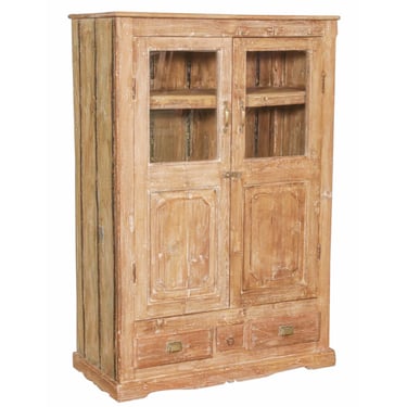 2 Door Teak Cabinet with Glass