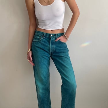 30 Levis 501 faded jeans / vintage soft faded high waisted button fly slouchy baggy boyfriend overdyed Levis 501 jeans USA | size 30 