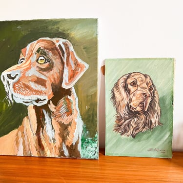 Dog Pet Portraits Antique Original Painting Art (Sold Individually) 