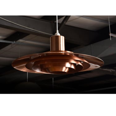 Tiered Mid-Century Modern Danish Copper Pendant Ceiling Light by Jorgen Kastholm 