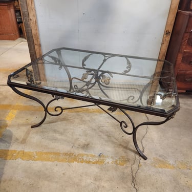 Glass Top Cocktail Table with Metal Frame