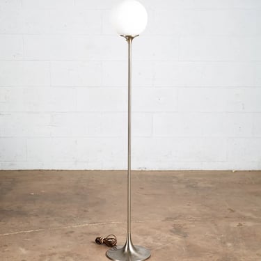 Mid Century Modern Floor Lamp Laurel Orb Round Lighting MCM Brass Silver Vintage