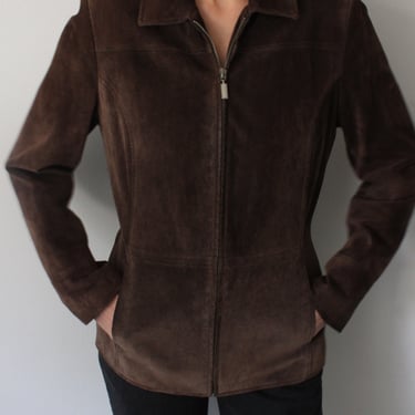 Vintage Walnut Suede Zip Jacket