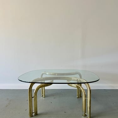 Vintage Brass Finish Coffee Table