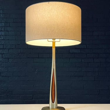 Richard Barr Brass & Walnut Table Lamp for Laurel, c.1960’s 