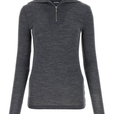 Jil Sander Women Dark Grey Polyester Blend Sweater