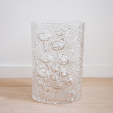 Scandinavian Modern Iittala Oiva Toikka Jellyfish Clear Glass Flower Vase Made in Finland 