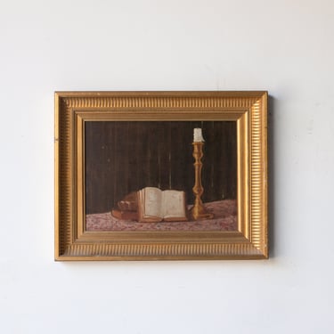 Still Life with Brass Candlestick Oil Painting | Dated 1927