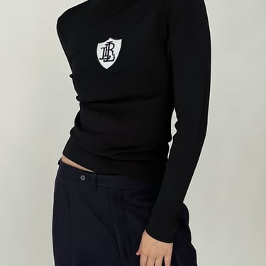 Vintage Ralph Lauren Black Crest Mock Neck