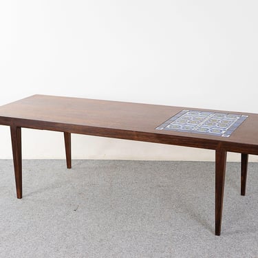 Mid-Century Rosewood & Tile Coffee Table - (320-072) 