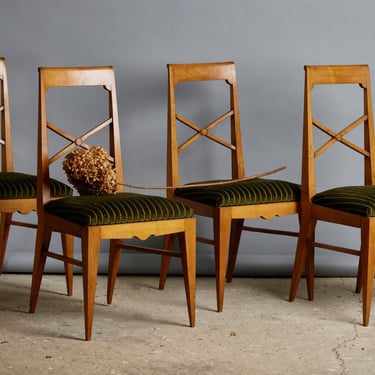 Set of 4 Austrian Deco Fruitwood Chairs