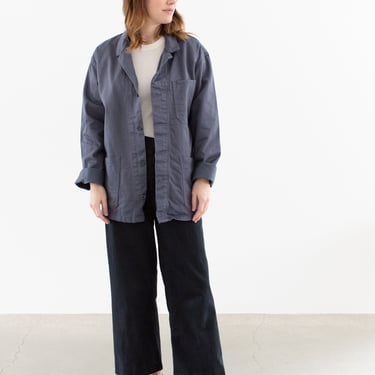 Vintage Grey Chore Coat | Unisex Cotton Utility Work Jacket | Made in Italy | L | IT334 