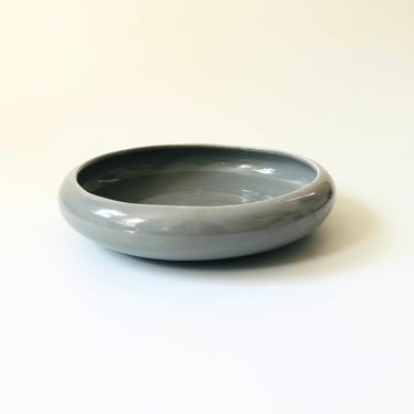 Gray Ceramic Circular Tray 