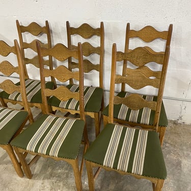 Henning Kjaernulf Dining Oak Danish Brutalist Chairs 