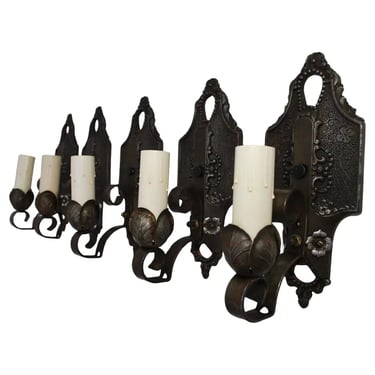 Rare Set of nine 1920's wall sconces ( price is for one pair )