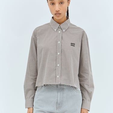 Miu Miu Women Gingham Crop Shirt