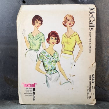 1960 McCall's #5343 Blouse Pattern | Size 12/Bust 32