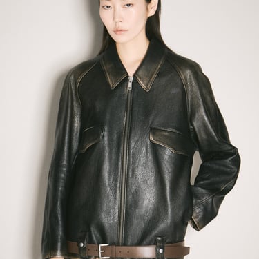 Prada Women Leather Blouson Jacket