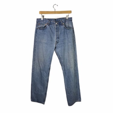 Vintage 90's Levis 501 Buttonfly Distressed Medium Wash Plus Size Jeans Size 36/32 