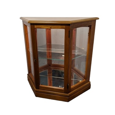 VINTAGE Curio Small Cabinet, Glass Wall Cabinet, Pulaski Glass Cabinet, MCM Home Decor, 