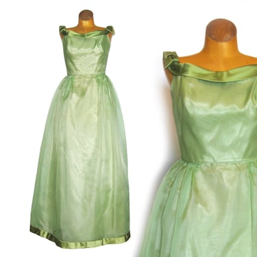 Emma Domb Full Length Dress, Off the Shoulders, Sleeveless Dress, Mint Green, Chiffon and Satin Party Dress, Bridesmaid Dress, Prom Dress 