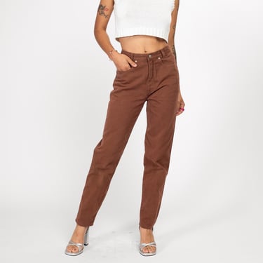 Small 90s Rust Brown High Waisted Jeans 26