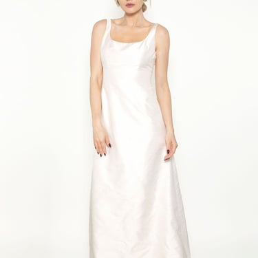 Jane Marquis 1960's Style White Gown With Train 