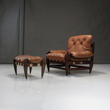 Mid-Century Chair and Ottoman by Jean Gillon 