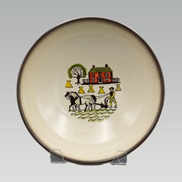 Metlox Poppytrail Colonial Heritage Large Salad Serving Bowl | Vintage California Pottery Mid Century Modern Dinnerware Serveware 