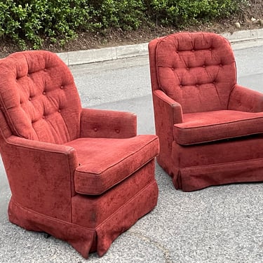 Mid-Century Swivel Rocker Chairs 