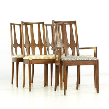 Broyhill Brasilia Mid Century Dining Chairs with One Captain - Set of 5 - mcm 