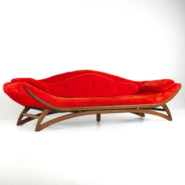 Adrian Pearsall Style Mid Century Walnut Gondola Sofa - mcm 