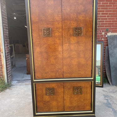 Asian style Armoire with Greek Key Hardware  - Lacquered 