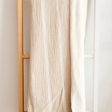 Stripe Fleece Lined Throw Blanket