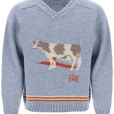 Bode Cattle Intarsia Wool Sweater Men