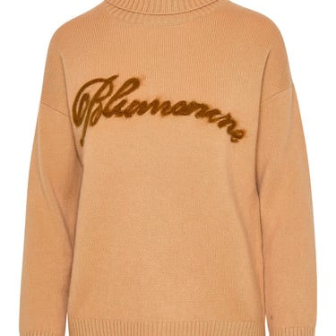 Blumarine Woman Blumarine Beige Cashmere Blend Turtleneck Sweater