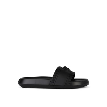 Versace Black Rubber Slippers Men