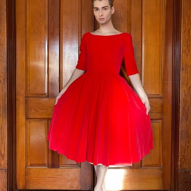 50s Suzy Perette red velvet dress 