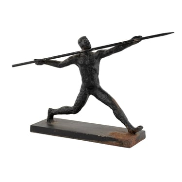 Cast Iron Sculpture of Javelin Thrower 
