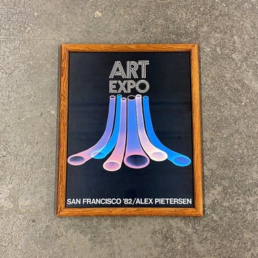 Vintage Alex Pietersen Print 1980s Retro Size 22x18 Contemporary + Art Expo + San Francisco 82' + Closed Curves + Abstract Wall Art + Decor 